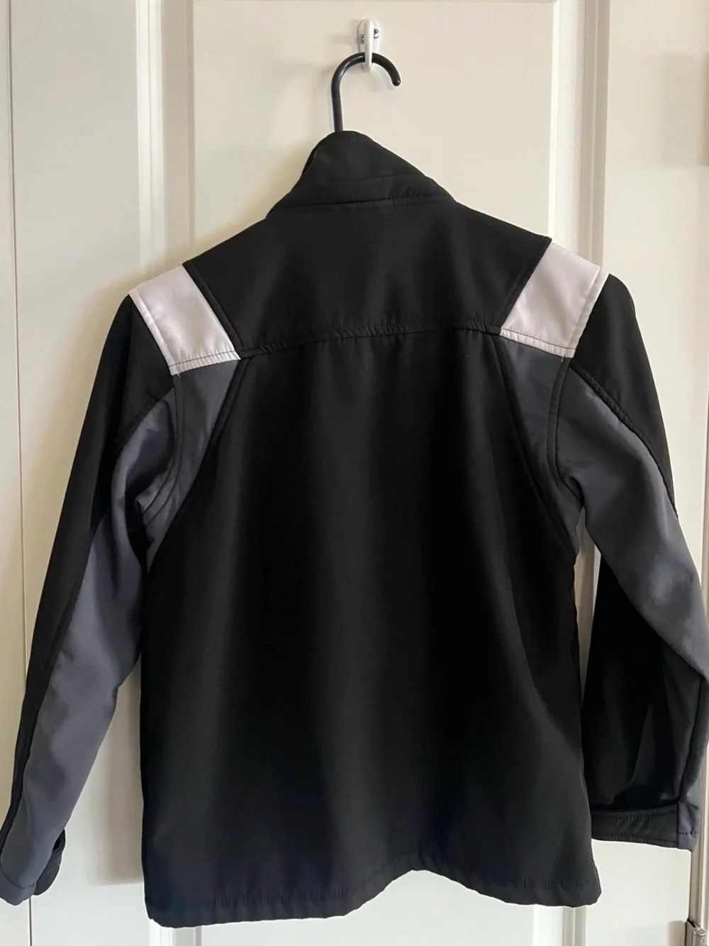 Reebok Boys Black, Gray & White Performance Jacket with Blue Zip